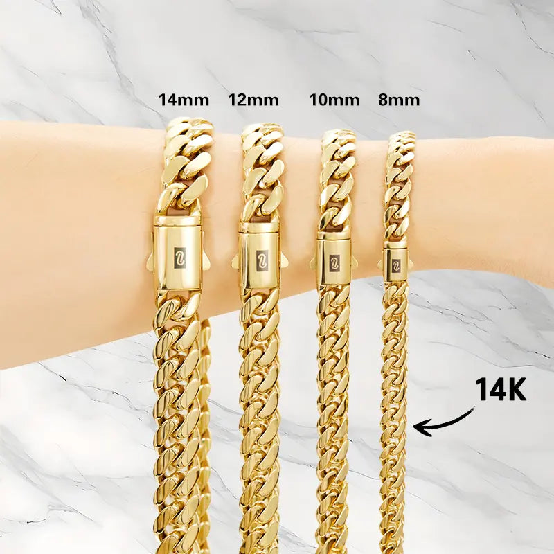 Gold S Clasp Cuban Link Chain-14k gold-platednecklaceChunky Hip Hop Necklace for Men, Stainless Steel,Waterproof Streetwear men's jewelry chains